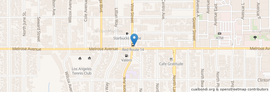 Mapa de ubicacion de YumYum Donuts en Estados Unidos Da América, Califórnia, Los Angeles County, Los Angeles.