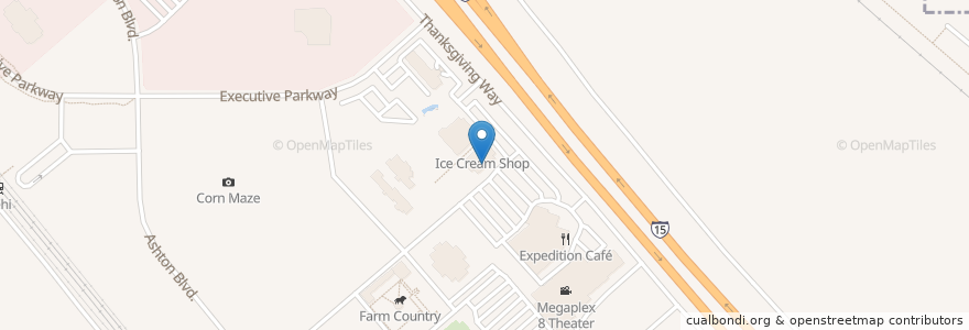 Mapa de ubicacion de Ice Cream Shop en アメリカ合衆国, ユタ州, Utah County, Lehi.