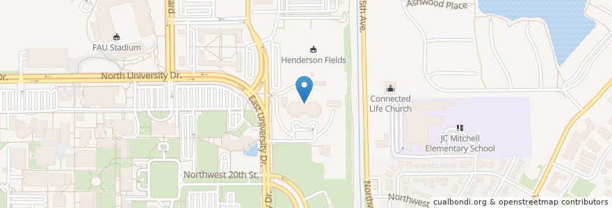 Mapa de ubicacion de A.D. Henderson University School en ایالات متحده آمریکا, فلوریدا, Palm Beach County, Boca Raton.