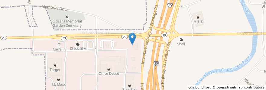 Mapa de ubicacion de Mama Fu's Asian House en 미국, 텍사스, Williamson County, Georgetown.