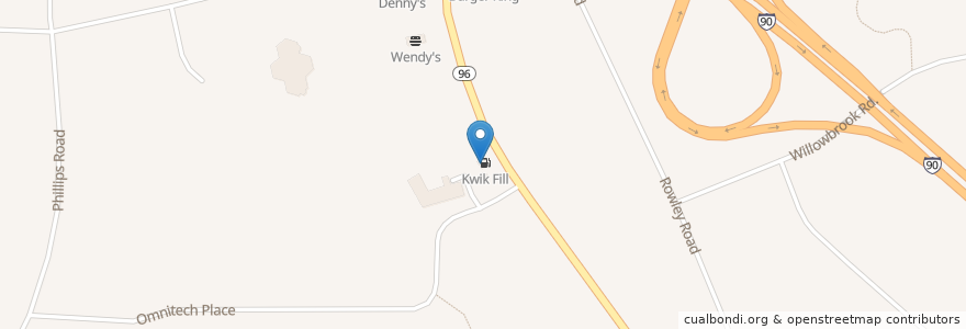 Mapa de ubicacion de Kwik Fill en ایالات متحده آمریکا, New York, Ontario County, Victor Town.
