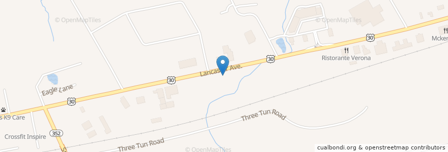 Mapa de ubicacion de Classic Diner en Amerika Birleşik Devletleri, Pensilvanya, Chester County, East Whiteland Township.