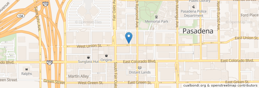 Mapa de ubicacion de Nikka Fish & Grill en 미국, 캘리포니아주, Los Angeles County, Pasadena.