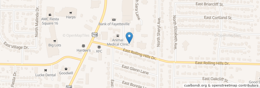 Mapa de ubicacion de William B. Nowlin, MD en Stati Uniti D'America, Arkansas, Washington County, Fayetteville.