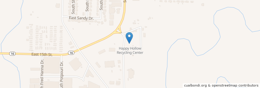 Mapa de ubicacion de Happy Hollow Recycling Center en United States, Arkansas, Washington County, Fayetteville.