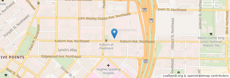 Mapa de ubicacion de Buns and Shakes en Estados Unidos Da América, Geórgia, Fulton County, Atlanta.