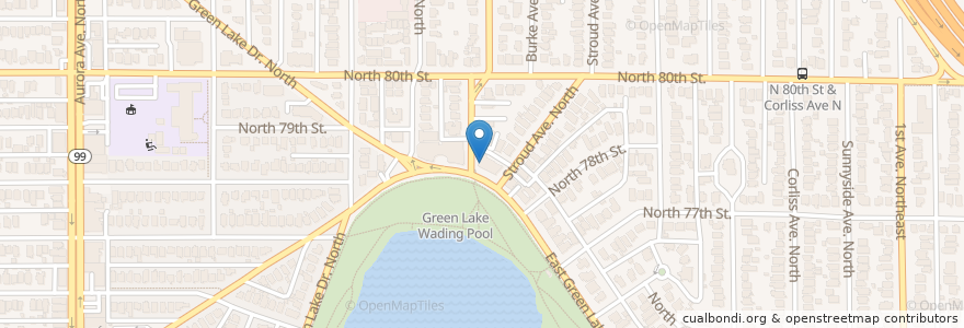 Mapa de ubicacion de Café Urban Bakery en Amerika Syarikat, Washington, King County, Seattle.