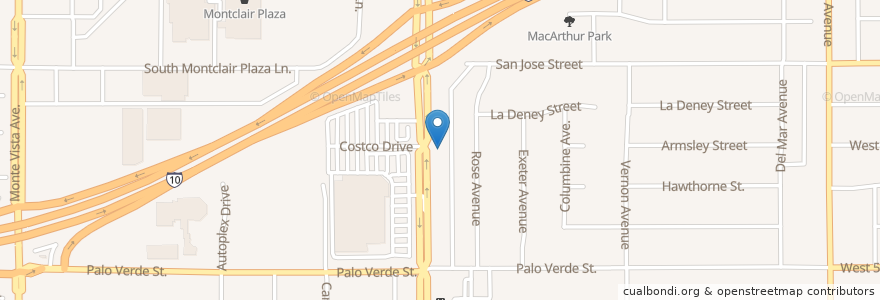 Mapa de ubicacion de Long John Silver's Seafood Shoppe en United States, California, San Bernardino County.