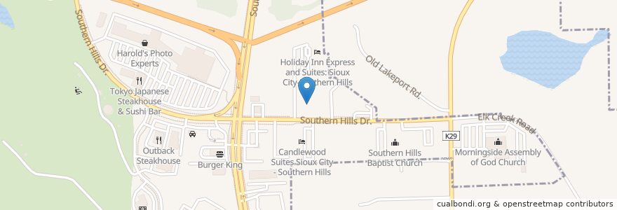 Mapa de ubicacion de Casey's General Store en 美利坚合众国/美利堅合眾國, 艾奥瓦州, Woodbury County, Sioux City.