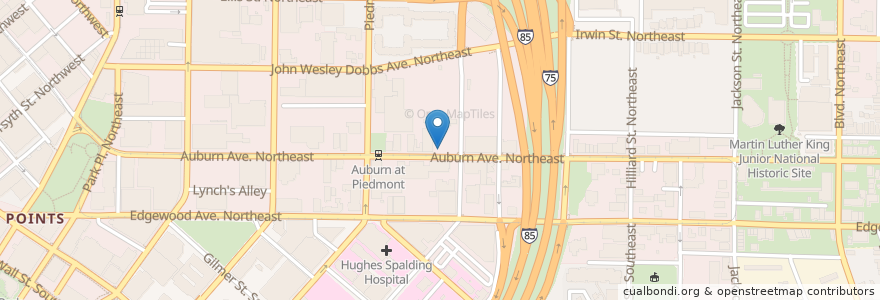 Mapa de ubicacion de Auburn Dental Care en États-Unis D'Amérique, Géorgie, Fulton County, Atlanta.