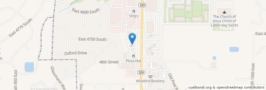 Mapa de ubicacion de Carl's Jr. en アメリカ合衆国, ユタ州, Weber County, South Ogden, Ogden.