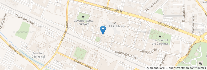 Mapa de ubicacion de Williams Hall en ایالات متحده آمریکا, کارولینای شمالی, Wake County, Raleigh.