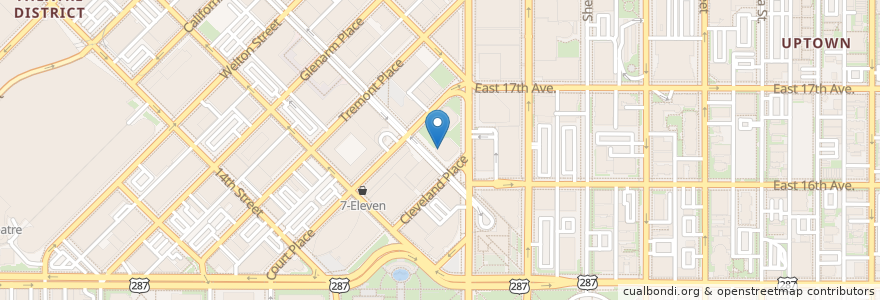 Mapa de ubicacion de U.S. Bank en États-Unis D'Amérique, Colorado, Denver County, Denver.
