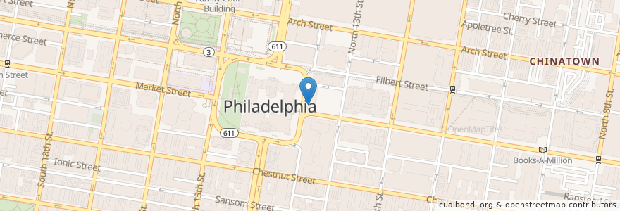 Mapa de ubicacion de Dunkin' Donuts en アメリカ合衆国, ペンシルベニア州, Philadelphia County, フィラデルフィア.