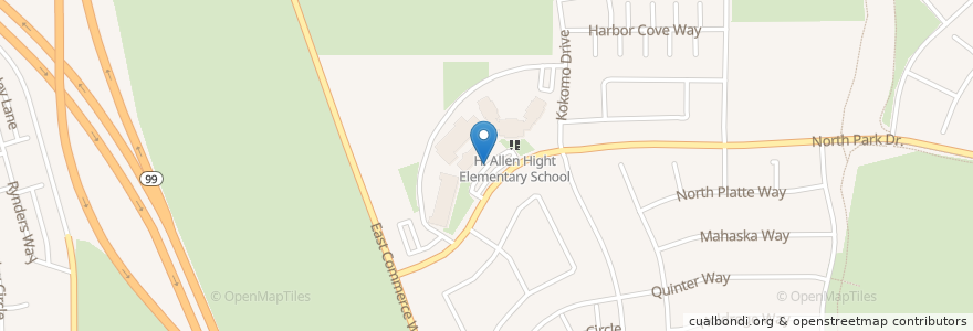 Mapa de ubicacion de Natomas Middle School en 미국, 캘리포니아주, Sacramento County, Sacramento.