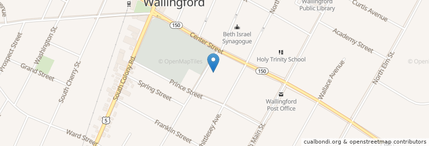 Mapa de ubicacion de Wallingford Public Access en ایالات متحده آمریکا, Connecticut, New Haven County.