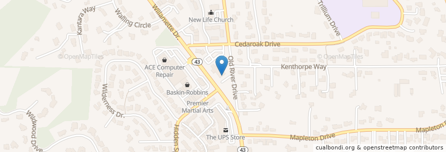Mapa de ubicacion de Columbia Academy en Amerika Birleşik Devletleri, Oregon, Clackamas County, West Linn.
