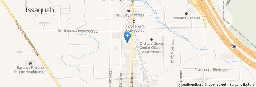 Mapa de ubicacion de Opus Bank en 美利坚合众国/美利堅合眾國, 华盛顿州 / 華盛頓州, King County, Issaquah.