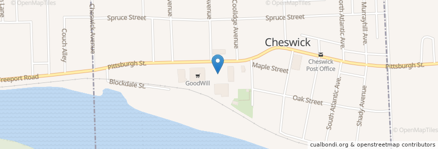 Mapa de ubicacion de Cheswick Shopping Center en Amerika Birleşik Devletleri, Pensilvanya, Allegheny County, Cheswick.