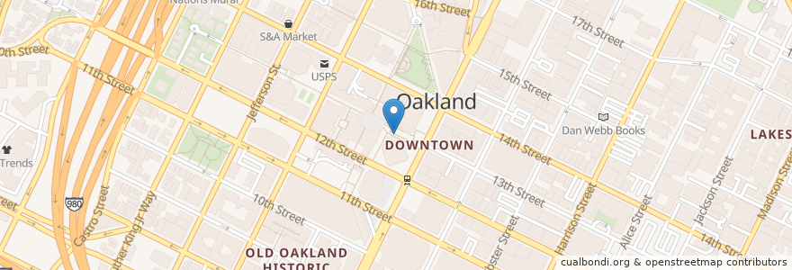 Mapa de ubicacion de Crema Coffee Bar en Verenigde Staten, Californië, Alameda County, Oakland.