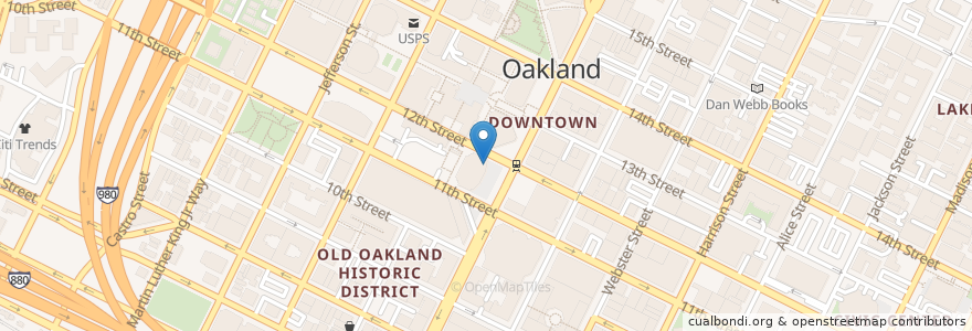 Mapa de ubicacion de Peet's Coffee en Vereinigte Staaten Von Amerika, Kalifornien, Alameda County, Oakland.