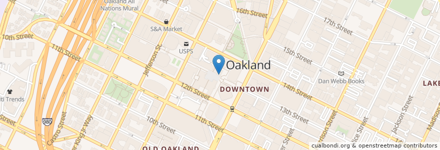 Mapa de ubicacion de Top Dog en United States, California, Alameda County, Oakland.