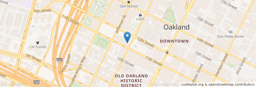 Mapa de ubicacion de Penelope Bar & Lounge en United States, California, Alameda County, Oakland.