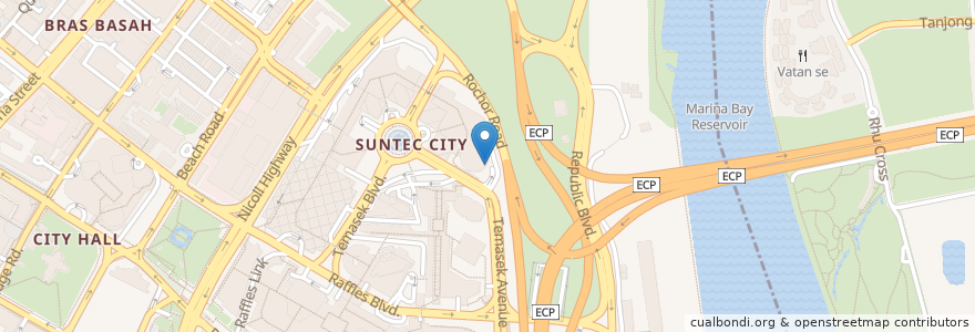 Mapa de ubicacion de Suntec City en Singapur, Central.