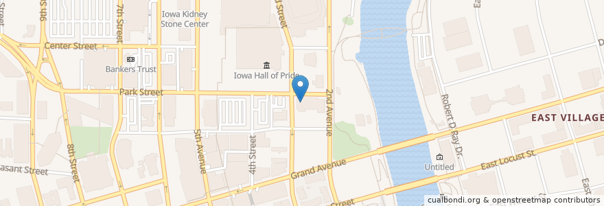 Mapa de ubicacion de Buzzard Billy's en Stati Uniti D'America, Iowa, Polk County, Des Moines.