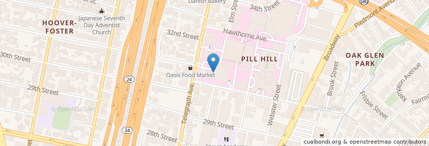 Mapa de ubicacion de Peralta MOB Parking Garage en United States, California, Alameda County, Oakland.