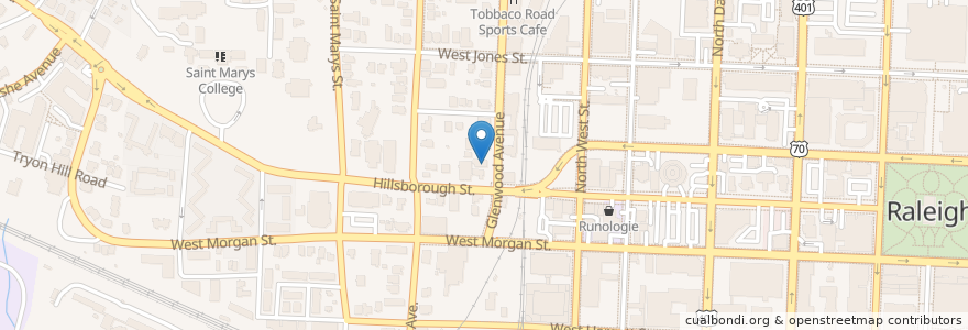 Mapa de ubicacion de Eden Lounge en Amerika Birleşik Devletleri, Kuzey Karolina, Wake County, Raleigh.