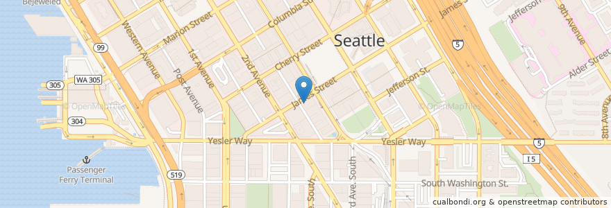 Mapa de ubicacion de Chuck's Hole in the Wall Barbecue en 미국, 워싱턴, King County, Seattle.