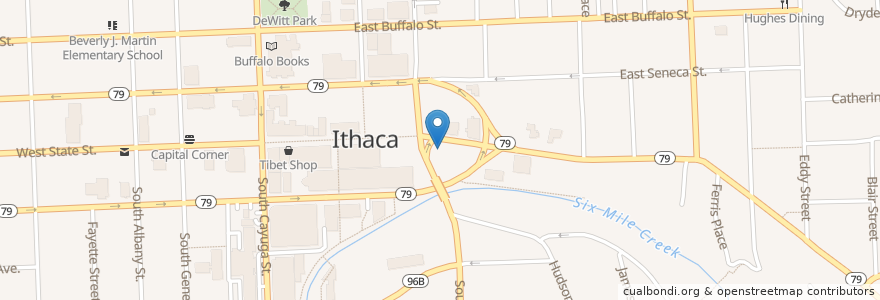 Mapa de ubicacion de Collegetown Bagels en Vereinigte Staaten Von Amerika, New York, Tompkins County, Ithaca Town, Ithaca.