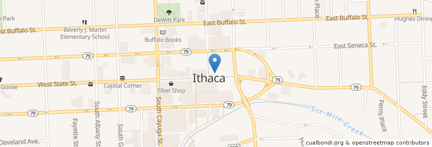 Mapa de ubicacion de Bank of America en United States, New York, Tompkins County, Ithaca Town, Ithaca.