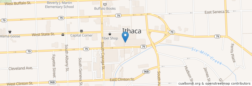 Mapa de ubicacion de Cinemapolis en الولايات المتّحدة الأمريكيّة, نيويورك, Tompkins County, Ithaca Town, Ithaca.
