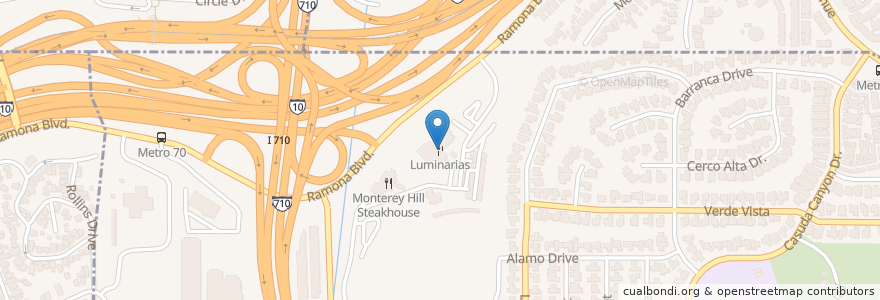 Mapa de ubicacion de Luminarias en Amerika Birleşik Devletleri, Kaliforniya, Los Angeles County, Monterey Park.
