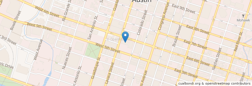 Mapa de ubicacion de Chase Bank Bldg en 미국, 텍사스, Travis County, Austin.