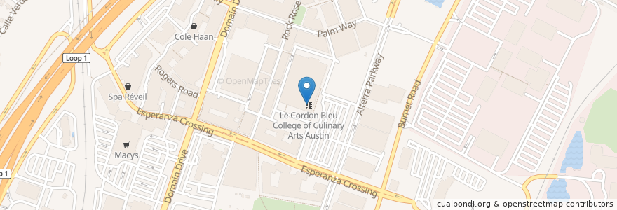 Mapa de ubicacion de Le Cordon Bleu College of Culinary Arts Austin en Verenigde Staten, Texas, Travis County, Austin.