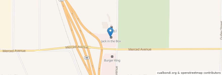 Mapa de ubicacion de Jack in the Box en ایالات متحده آمریکا, کالیفرنیا, Kern County.