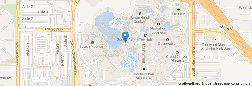 Mapa de ubicacion de Stage Door Cafe en Verenigde Staten, Californië, Orange County, Anaheim.