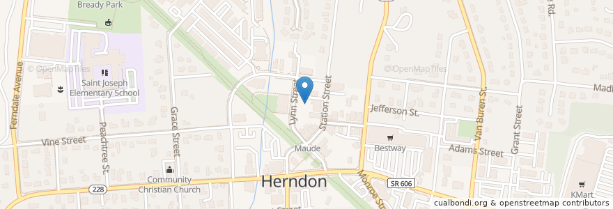 Mapa de ubicacion de Herndon Farmers' Market en 미국, 버지니아, Fairfax County, Herndon.