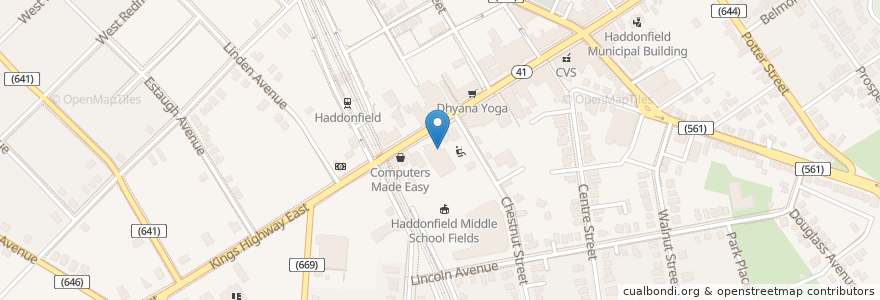 Mapa de ubicacion de Presbyterian Church en United States, New Jersey, Camden County, Haddonfield.