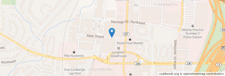 Mapa de ubicacion de Bobby G's en États-Unis D'Amérique, Géorgie, Fulton County, Atlanta.