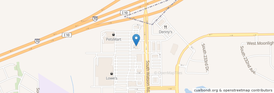 Mapa de ubicacion de Wells Fargo en ایالات متحده آمریکا, آریزونا, Maricopa County, Buckeye.