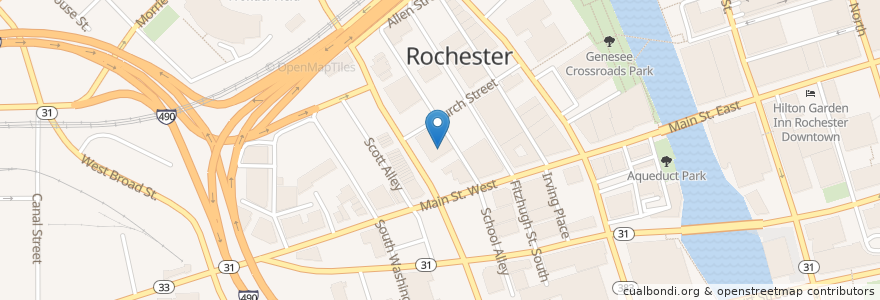 Mapa de ubicacion de Hochstein School of Music & Dance en Verenigde Staten, New York, Monroe County, Rochester.