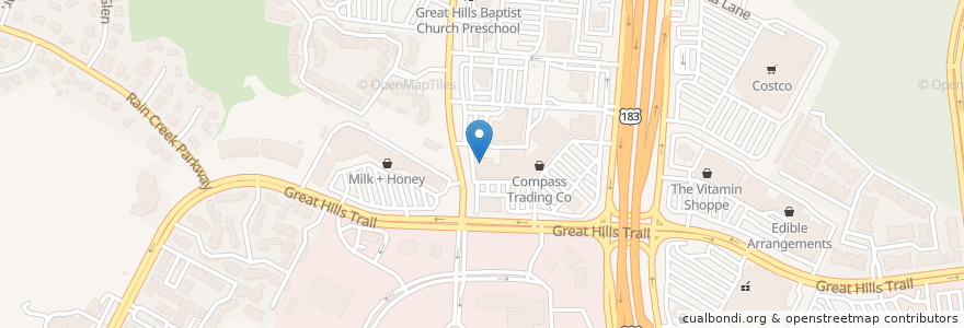 Mapa de ubicacion de FireBowlCafe en États-Unis D'Amérique, Texas, Travis County, Austin.