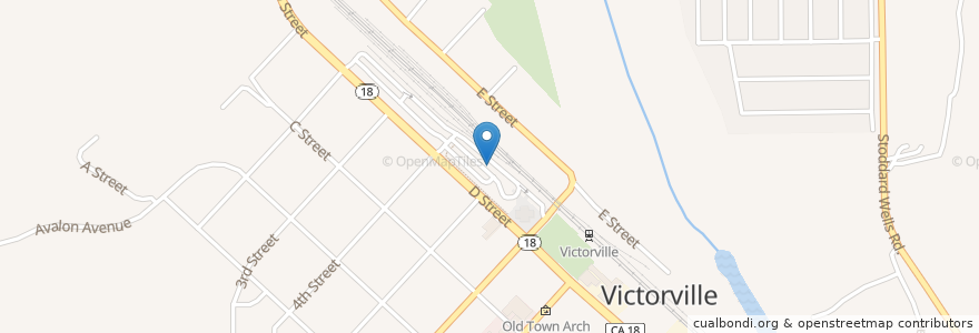 Mapa de ubicacion de Victor Valley Transit Center en États-Unis D'Amérique, Californie, San Bernardino County, Victorville.