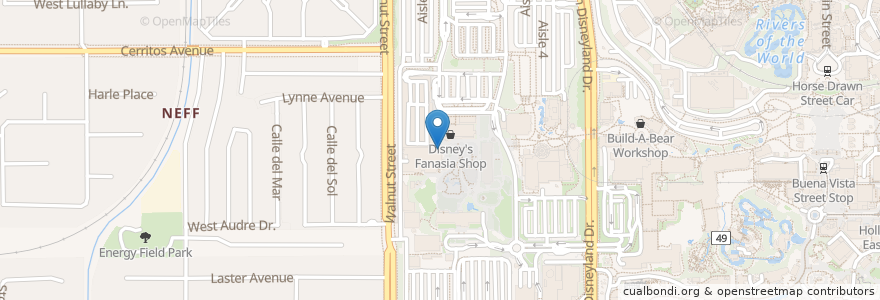 Mapa de ubicacion de The Coffee House en Estados Unidos De América, California, Orange County, Anaheim.