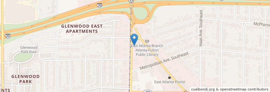 Mapa de ubicacion de Checkers Drive-In en Estados Unidos De América, Georgia, Dekalb County, Atlanta.