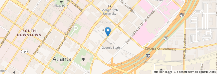 Mapa de ubicacion de Piedmont GSU Station en Estados Unidos De América, Georgia, Fulton County, Atlanta.